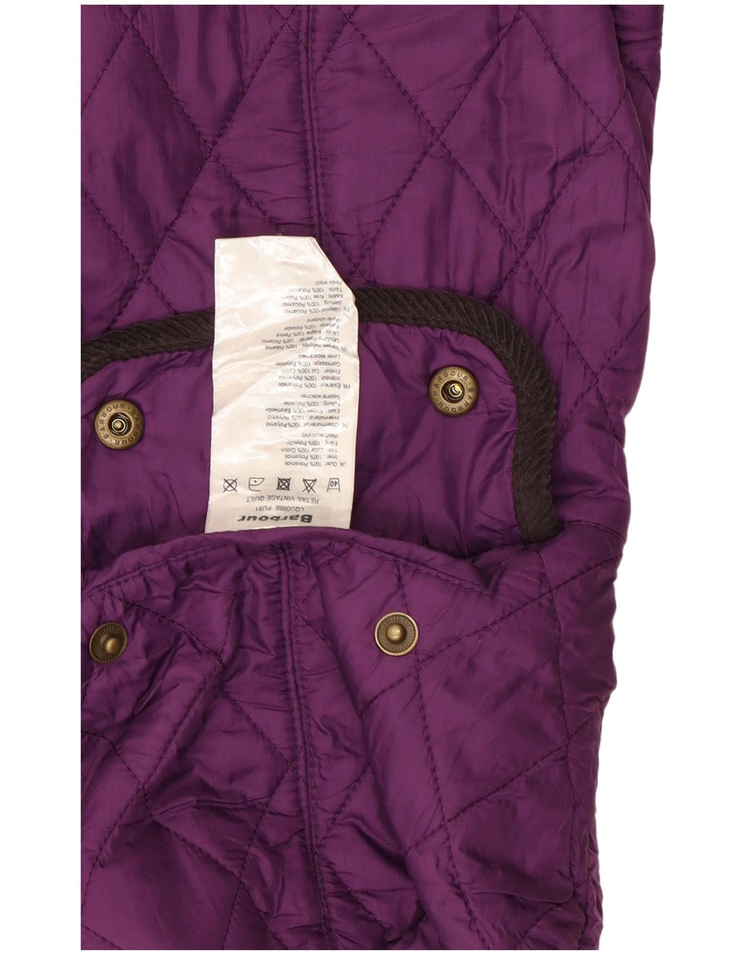 Barbour Chaqueta Acolchada Para Mujer UK 42 Poliéster Color Block Púrpura Medio