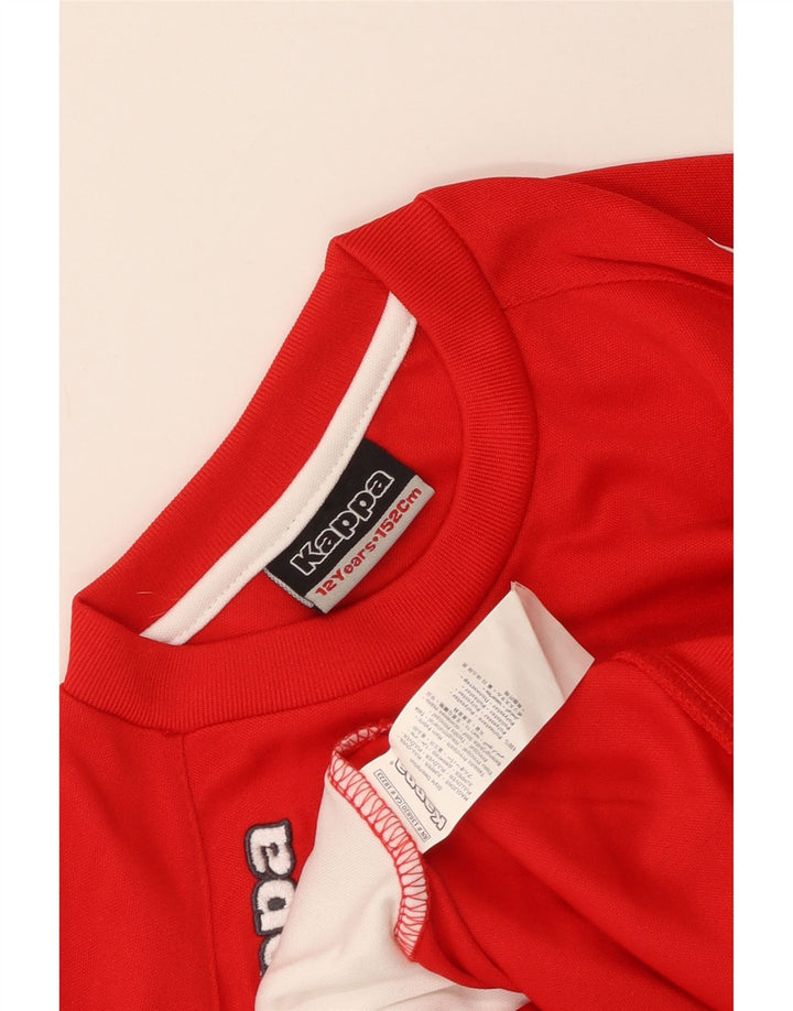 Kappa Boys Graphic Sudadera Jumper 11-12 años Rojo Colorblock Poliéster