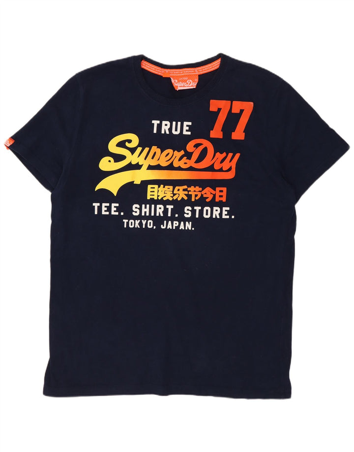 Superdry Hombre Camiseta Gráfica Top XL Azul Marino