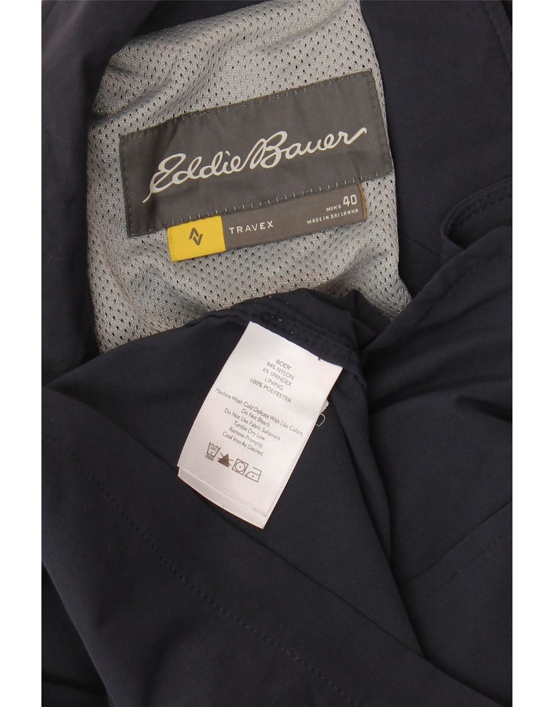 EDDIE BAUER Chaqueta tipo blazer de 3 botones para hombre UK 40 Large Nylon azul marino