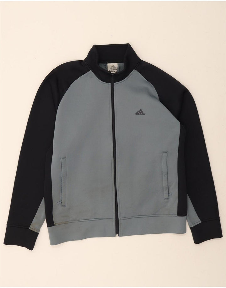 ADIDAS Mens Tracksuit Top Jacket Medium Grey Colourblock Polyester Vintage Adidas and Second-Hand Adidas from Messina Hembry 