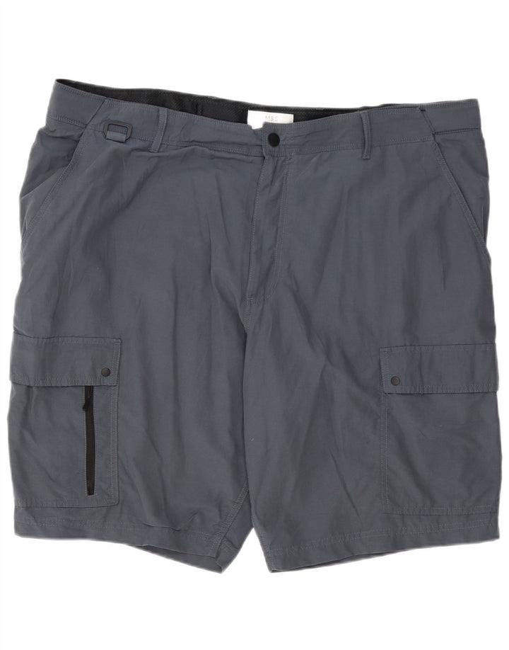 MARKS & SPENCER Pantalones cortos cargo para hombre W44 2XL Poliéster gris