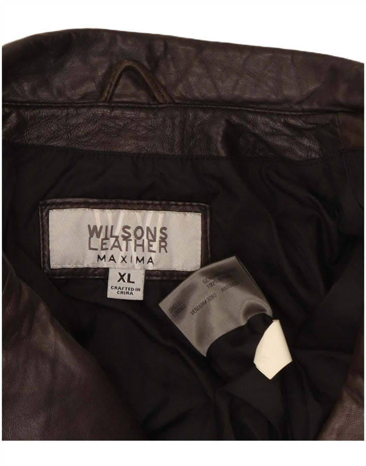 WILSONS Chaqueta de cuero Maxima para mujer UK 18 XL Cuero marrón