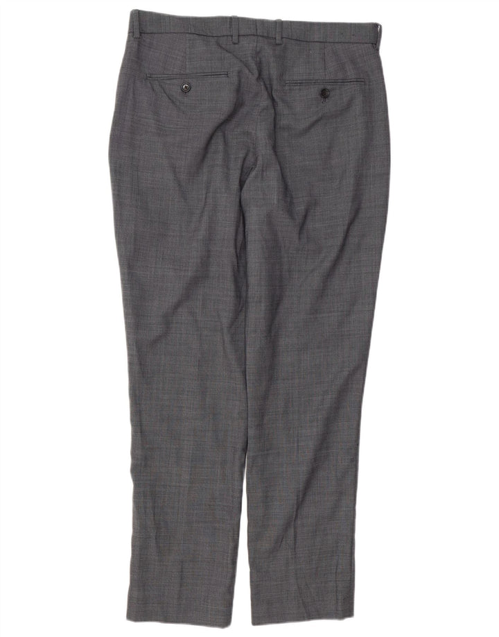 J. CREW Pantalón chino delgado BOWERY para hombre W33 L30 Lana gris a rayas