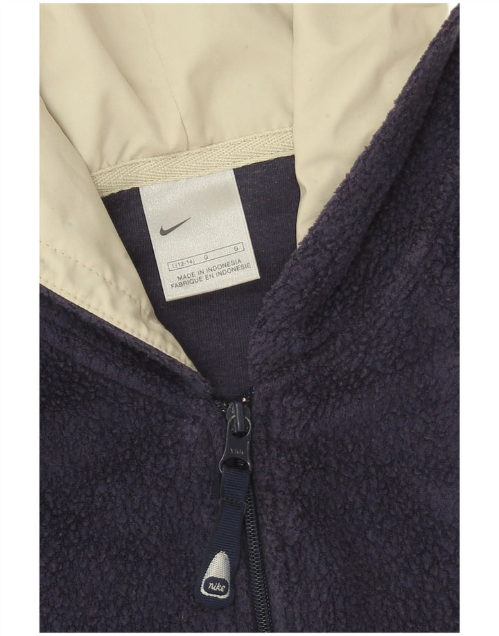 Nike Chaqueta polar con capucha para mujer US 12/14 Grande Azul marino Poliéster