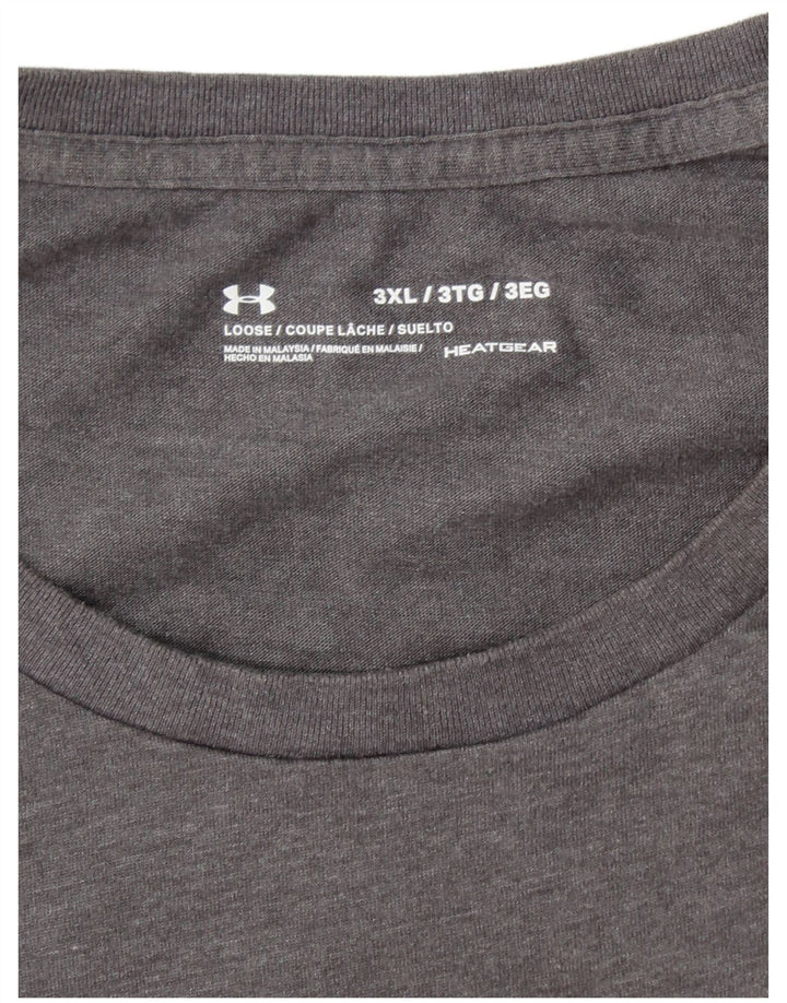 UNDER ARMOUR Camiseta gráfica Heat Gear para hombre Top 3XL Gris a rayas