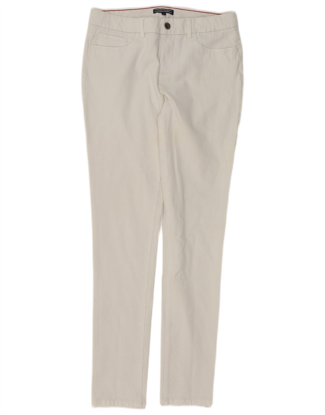 TOMMY HILFIGER Vaqueros pitillo para mujer US 6 Medium W28 L30 Algodón blanco