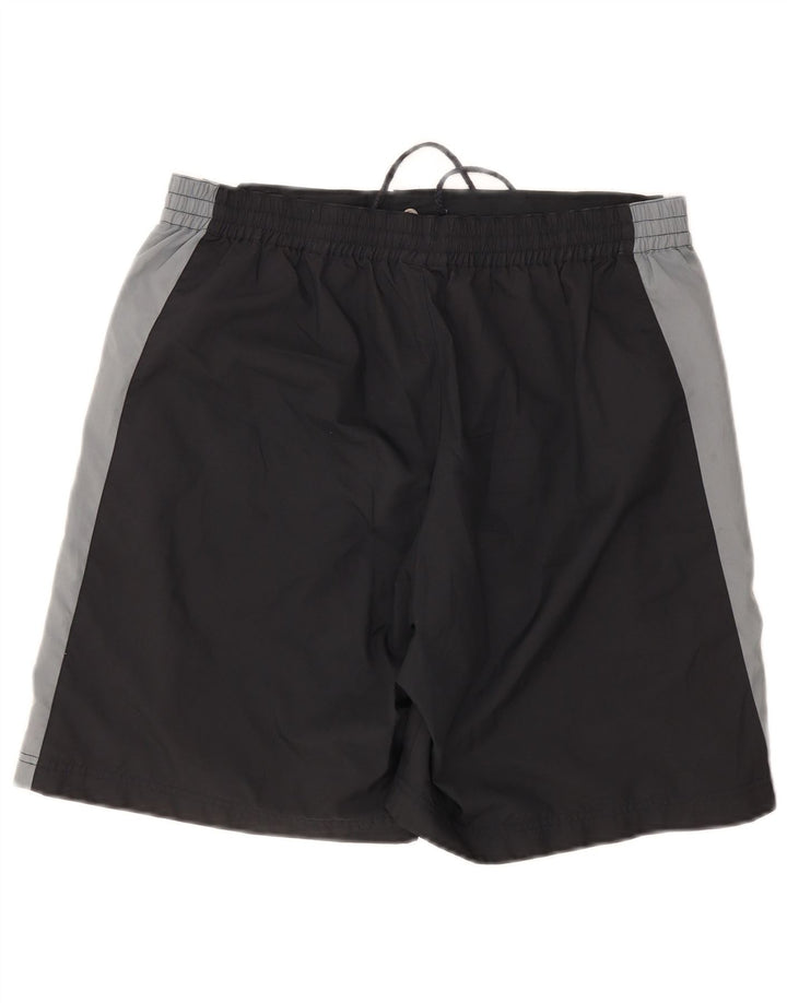 Adidas - Pantalones cortos deportivos con estampado gráfico para hombre, color negro medio, poliéster con bloques de color
