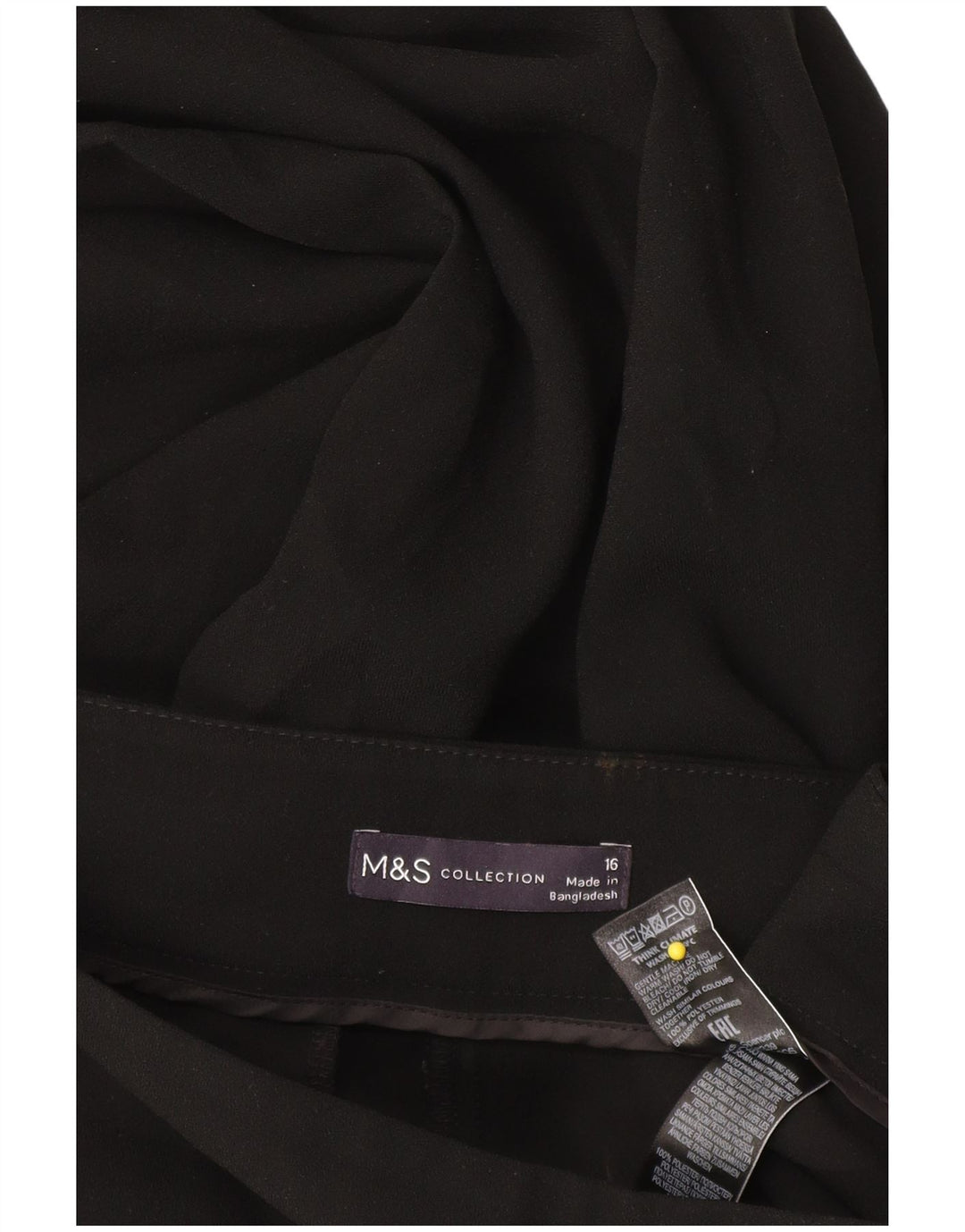 Marks & Spencer Pantalones Capri para Mujer UK 40 Large W34 L22 Poliéster Negro