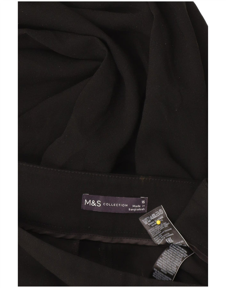 Marks & Spencer Pantalones Capri para Mujer UK 40 Large W34 L22 Poliéster Negro