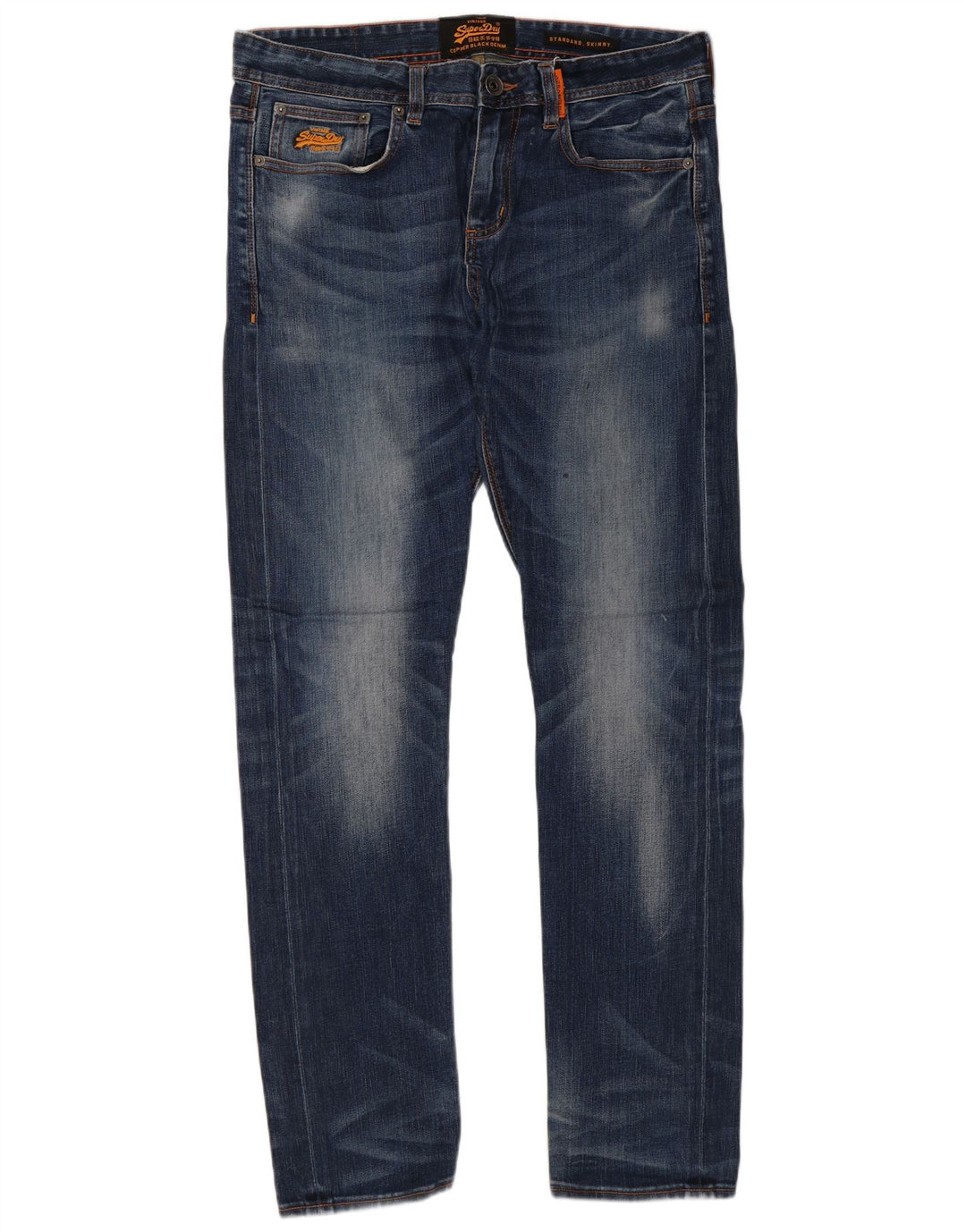 SUPERDRY Vaqueros pitillo de corte estándar para hombre W34 L32 Algodón azul