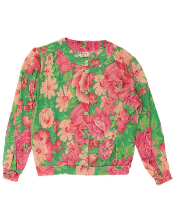 Les Lunis Womens Oversized Shirt Blouse IT 44 Medium Multicoloured Floral