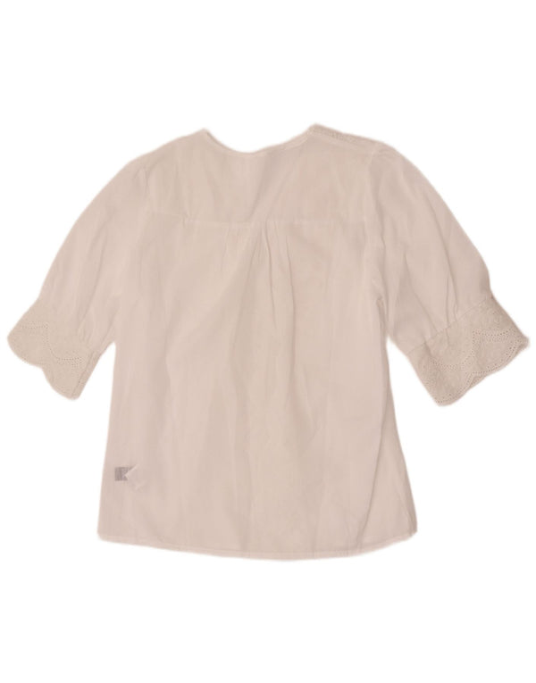 Shein Blusa camisera de manga corta para mujer UK 44 Poliéster floral blanco mediano