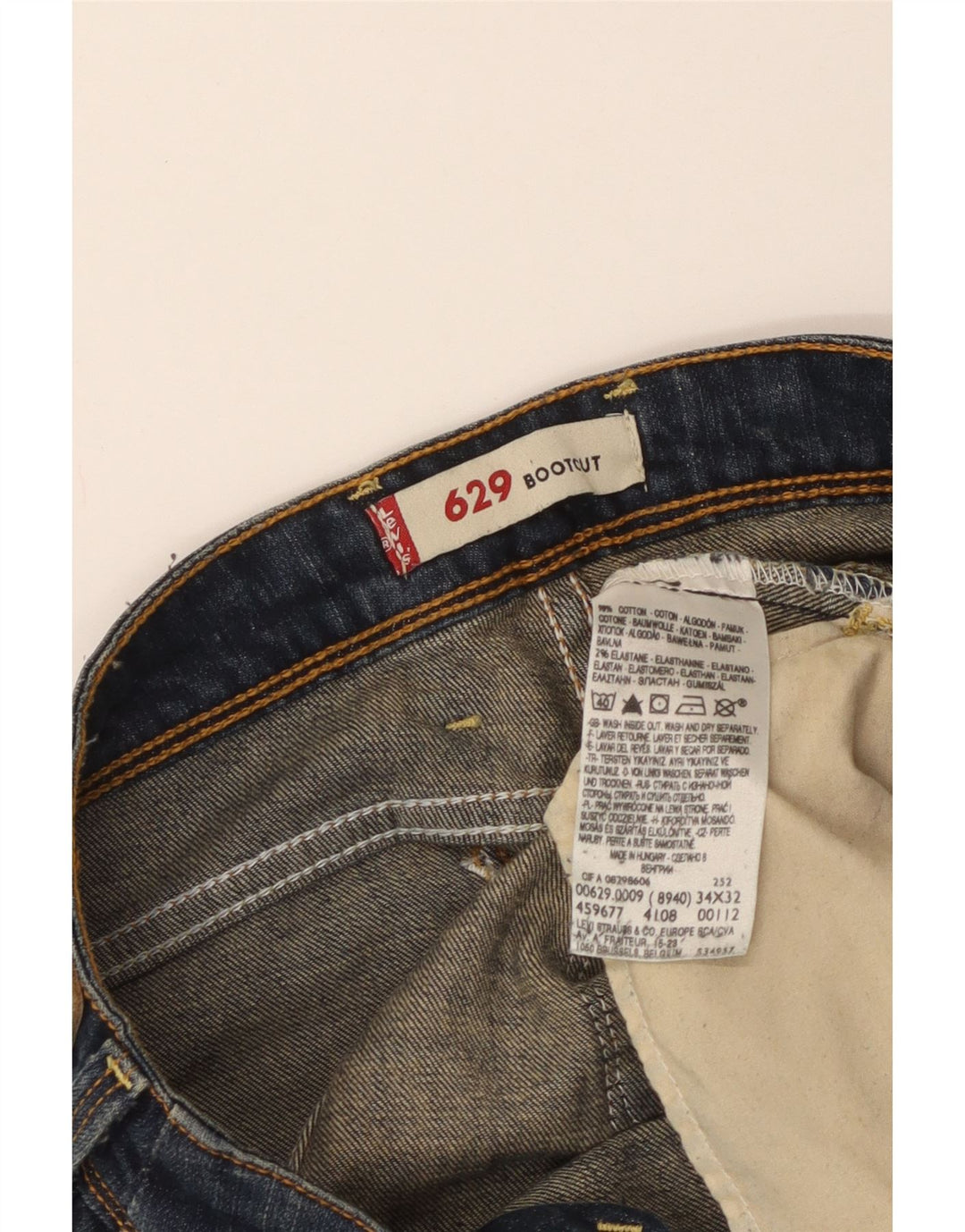 Levi's Mujer 629 Bootcut Jeans W34 L32 Algodón Azul