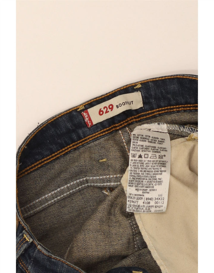 Levi's Mujer 629 Bootcut Jeans W34 L32 Algodón Azul
