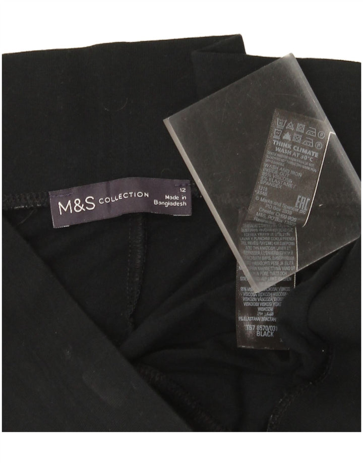 Marks & Spencer Leggings Capri para Mujer UK 42 Viscosa Negra Mediana