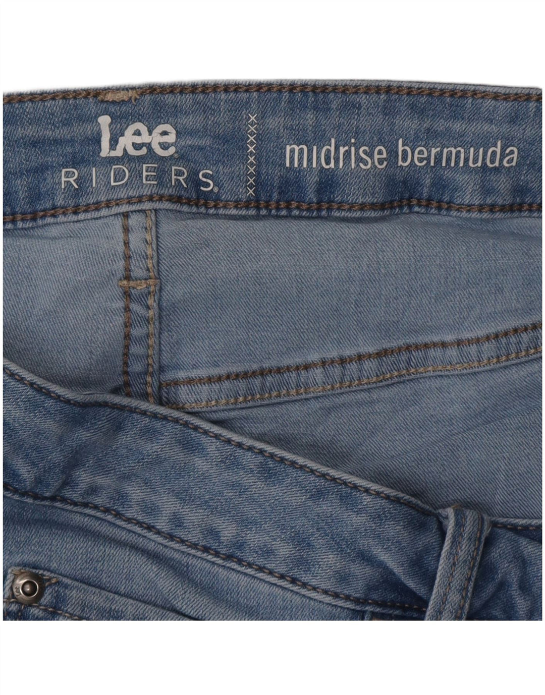 LEE Mujeres Riders Mid Rise Bermuda Denim Shorts W36 XL Azul