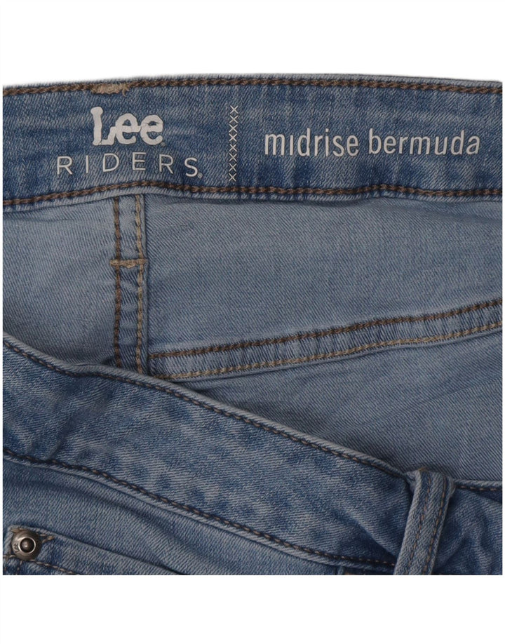 LEE Mujeres Riders Mid Rise Bermuda Denim Shorts W36 XL Azul