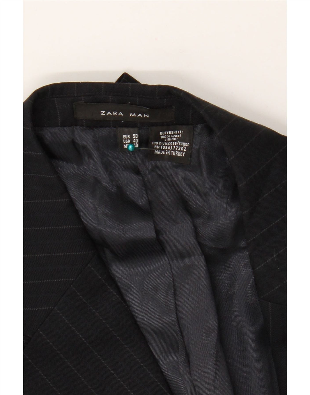 Zara Chaqueta tipo blazer de 2 botones para hombre EU 50 Mediana Lana a rayas negras