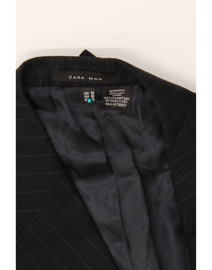 Zara Chaqueta tipo blazer de 2 botones para hombre EU 50 Mediana Lana a rayas negras