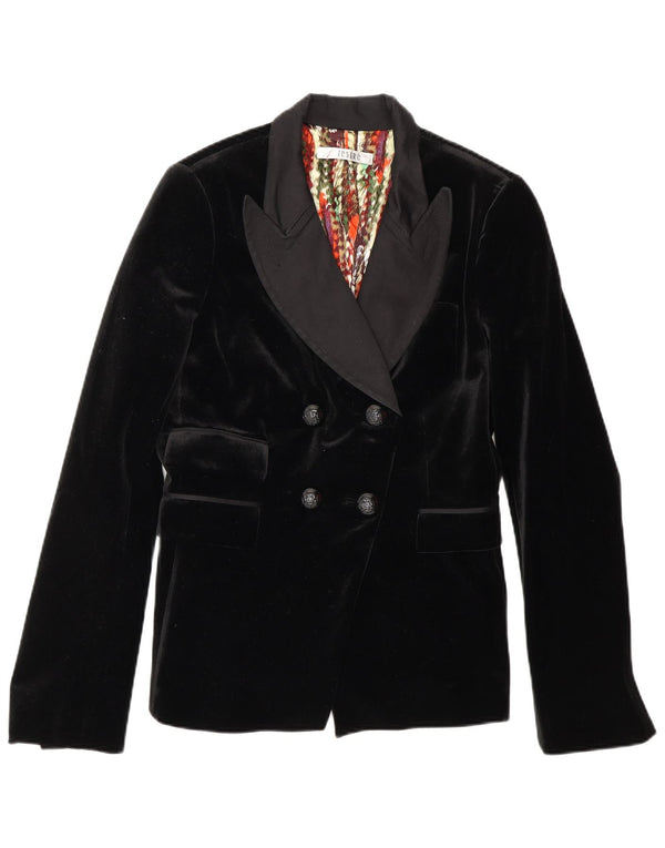 Jesire Chaqueta tipo blazer con doble botonadura para mujer UK 8 Small Poliéster negro