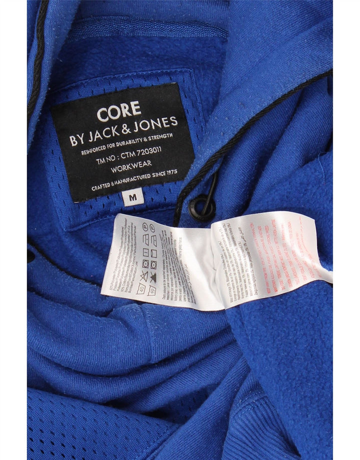 JACK & JONES Mens Hoodie Jumper Medium Blue Polyester