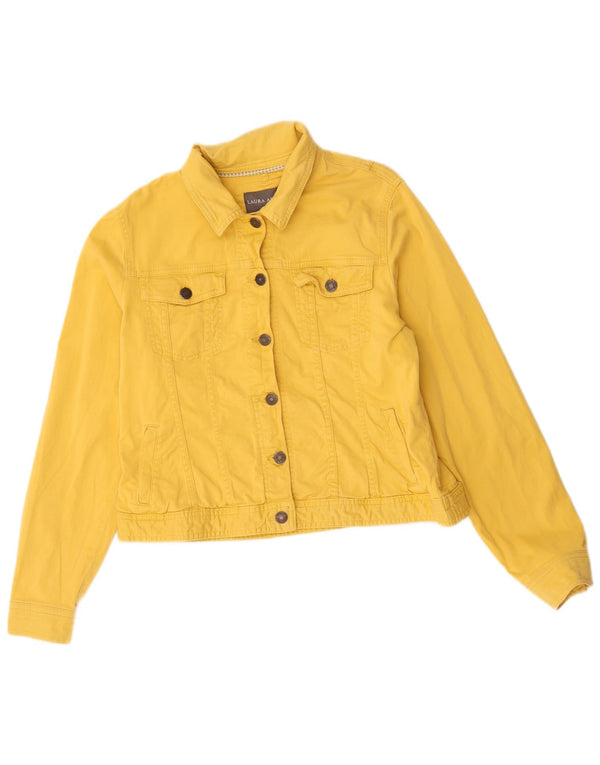 Laura Ashley - Chaqueta vaquera de gran tamaño para mujer, talla grande, algodón amarillo