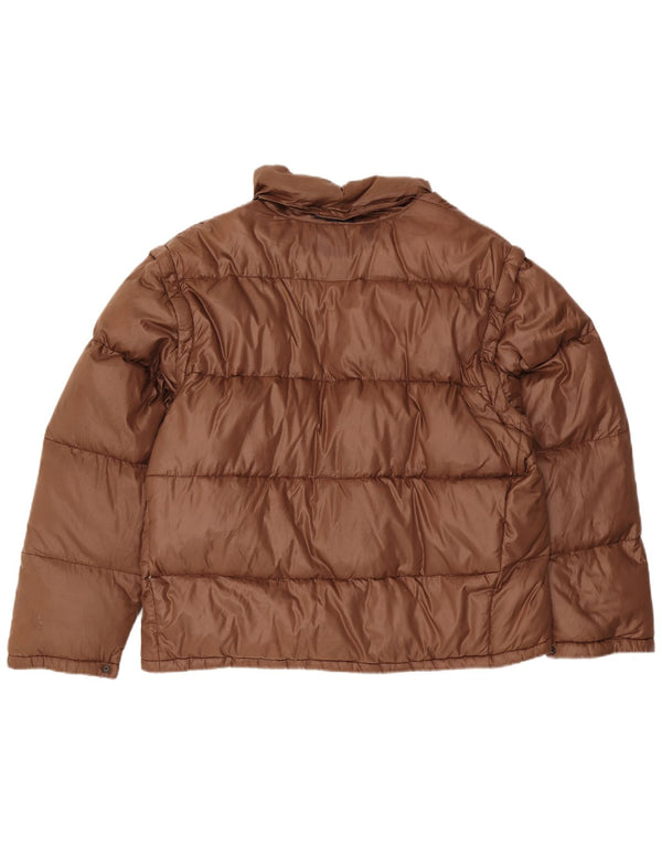 MC Ross Chaqueta acolchada con capucha para hombre UK 42 XL Nylon marrón