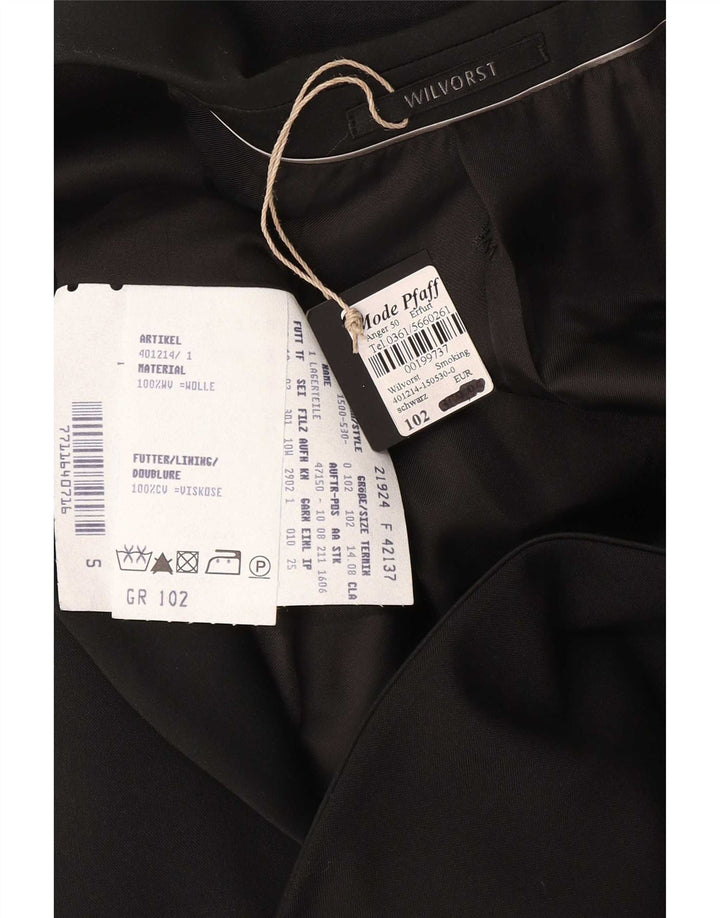 Wilvorst Chaqueta tipo blazer con 1 botón para hombre EU 50 Large Lana negra