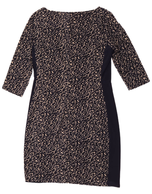 Ralph Lauren Vestido pequeño para mujer US 14 XL Azul marino Estampado animal