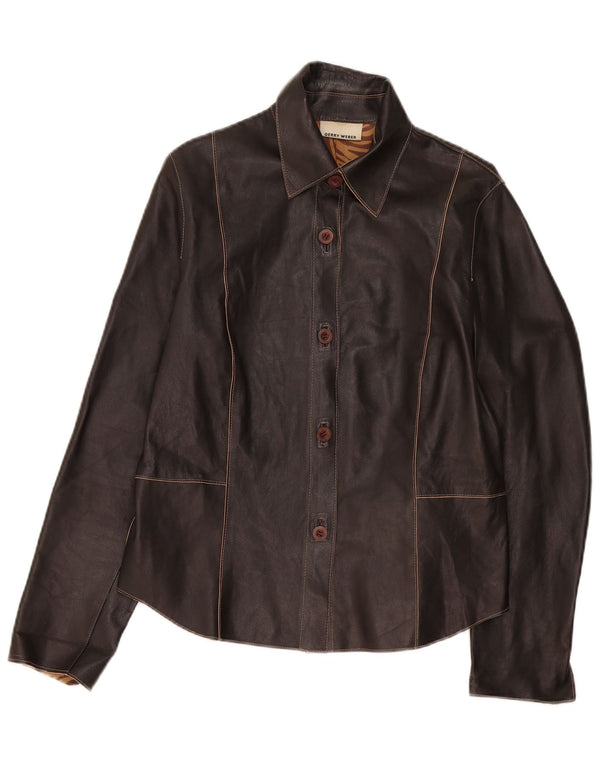 Gerry Weber Chaqueta de cuero para mujer Reino Unido 44 Grande Negro