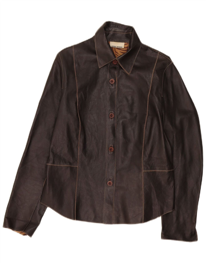 Gerry Weber Chaqueta de cuero para mujer Reino Unido 44 Grande Negro