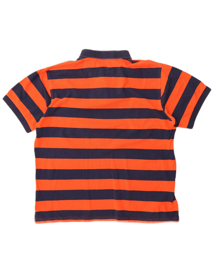 Izod Polo Hombre XL Algodón Rayas Naranja