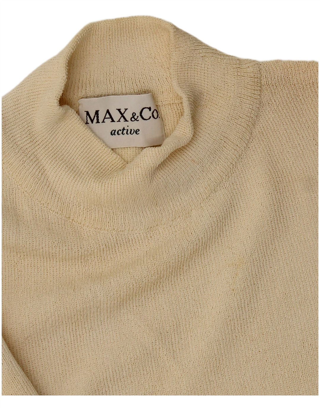 Max & Co. Suéter tipo jersey con cuello alto para mujer, talla 40, tamaño mediano, blanco roto