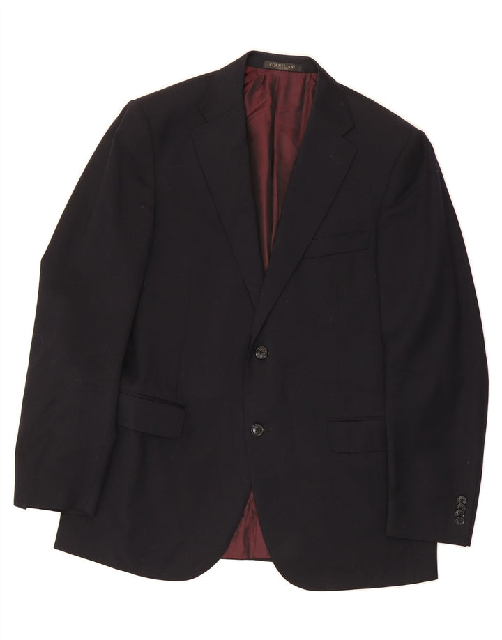 CORNELIANI Mens 2 Button Blazer Jacket IT 52 XL Navy Blue Classic Vintage Corneliani and Second-Hand Corneliani from Messina Hembry 
