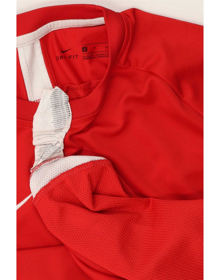 Camiseta Nike Dri Fit para hombre Top pequeño rojo color block Poliéster