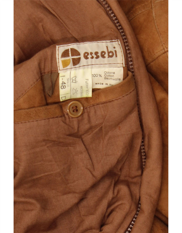 ESSEBI Chaqueta de cuero para hombre EU 48 Cuero beige medio