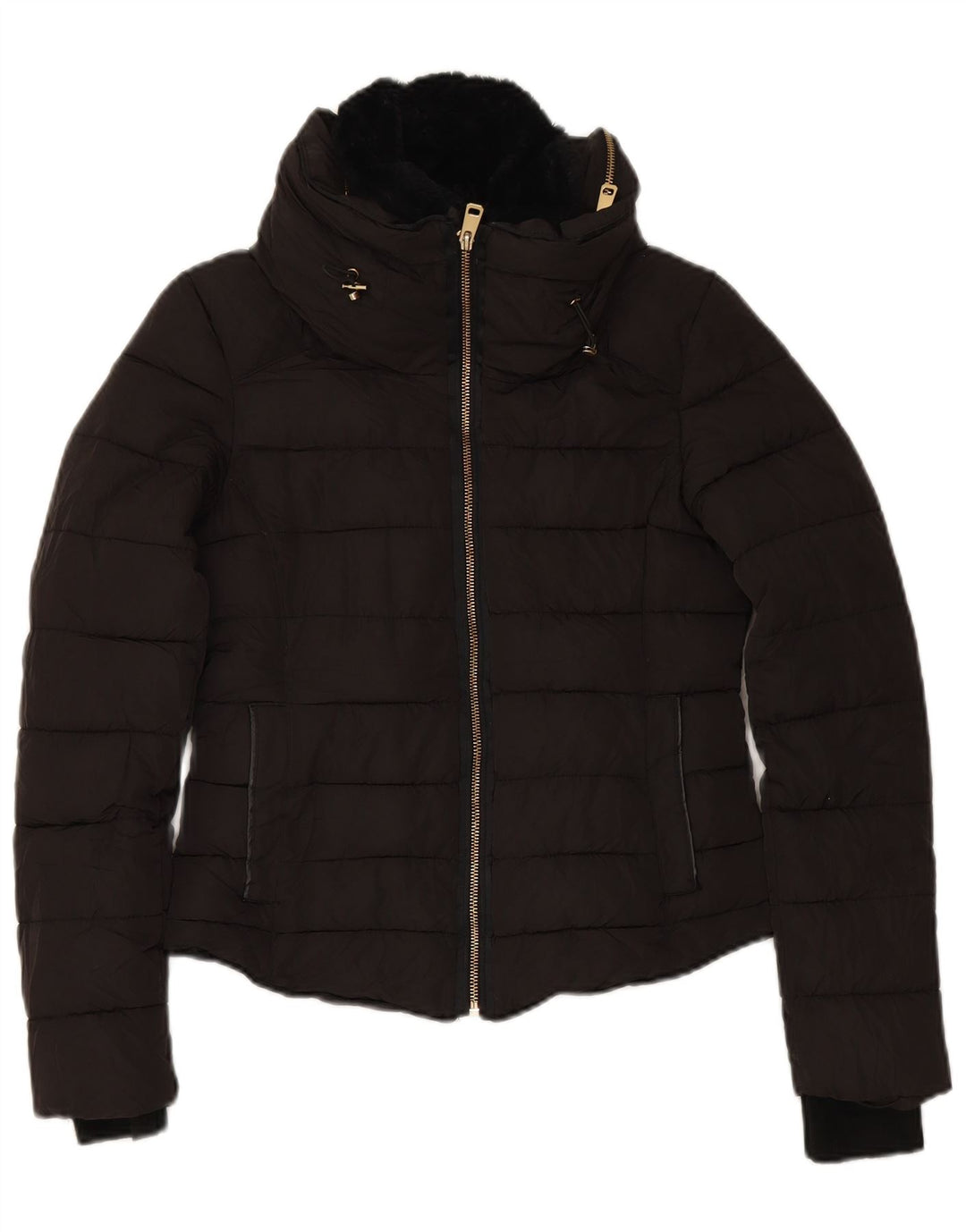ZARA Womens Padded Jacket UK 6 XS Black