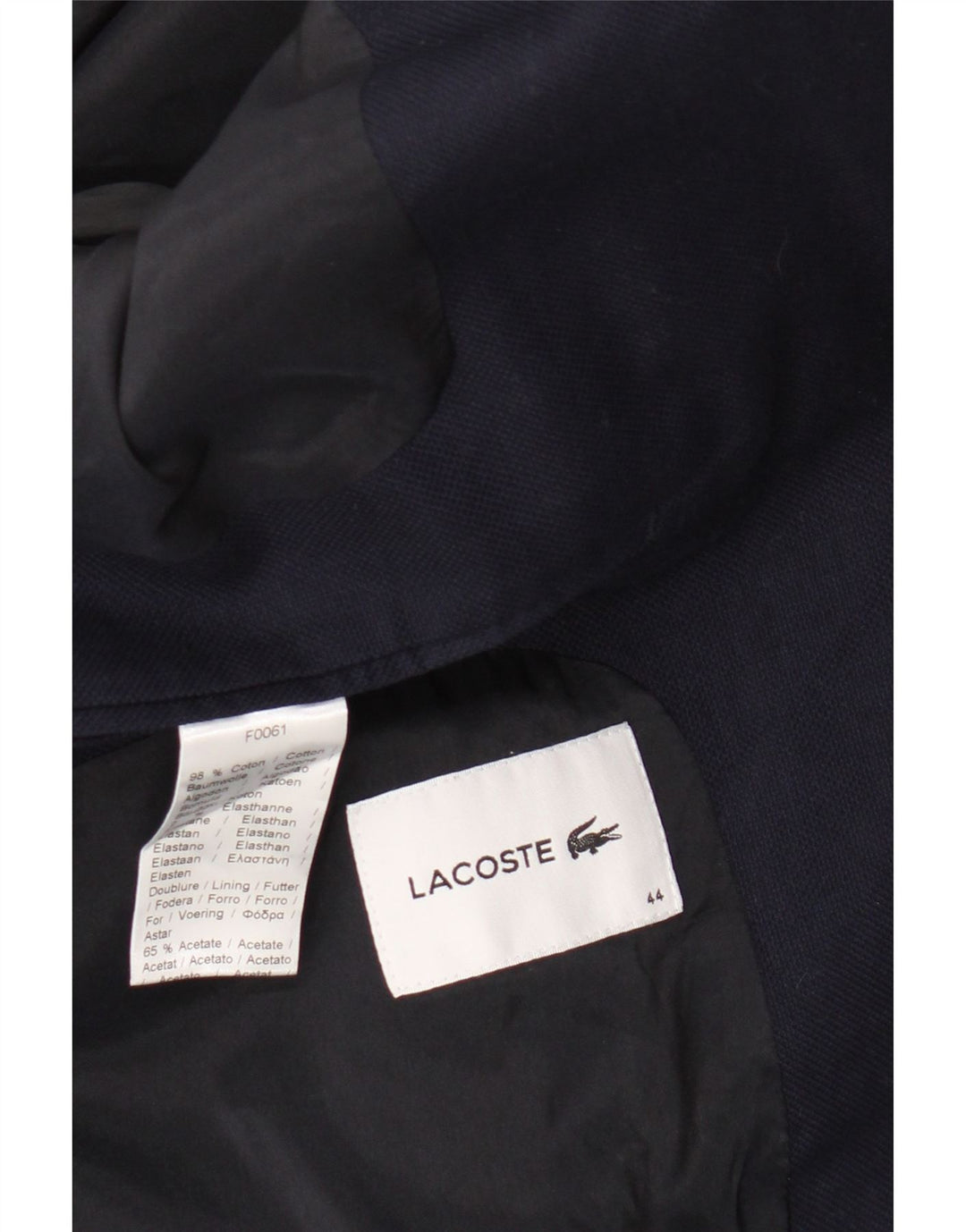Lacoste Chaqueta Blazer De 1 Botón Para Mujer Talla 44 Grande Algodón Azul Marino