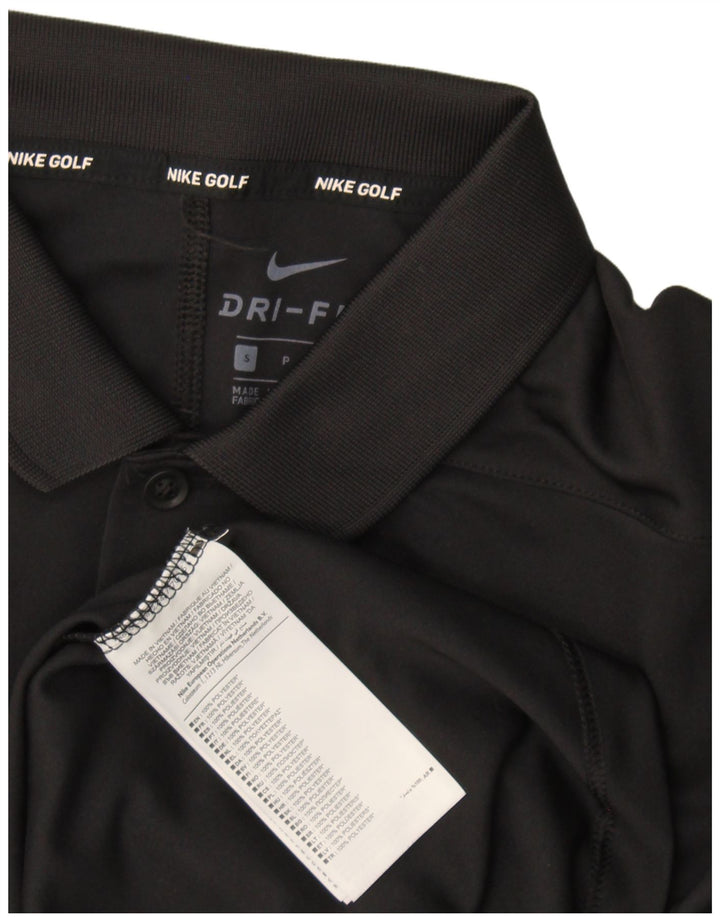 Nike Polo Dri Fit para hombre pequeño poliéster negro