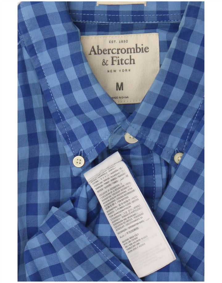 Abercrombie & Fitch Camisa De Cuadros De Algodón Azul Medio A Cuadros