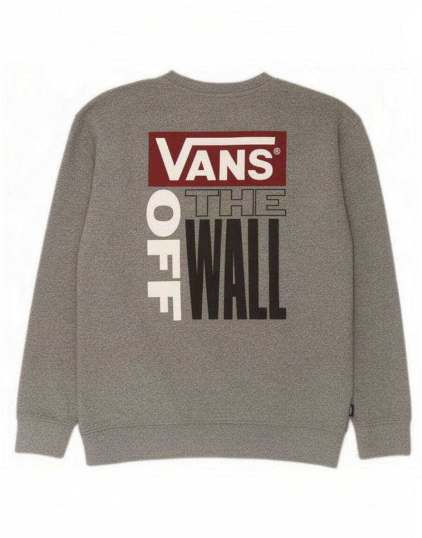Vans Hombre Sudadera Gráfica Jumper XS Algodón Gris
