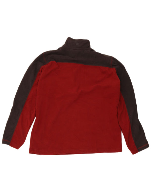 Jersey de forro polar con cremallera en el cuello para hombre Mountain Warehouse Bloque de color burdeos medio