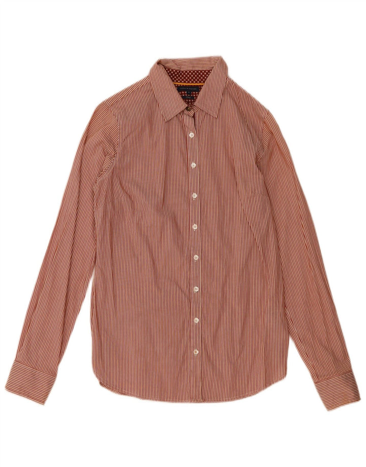 Tommy Hilfiger Camisa para mujer US 6 Mediana Algodón a rayas rojas