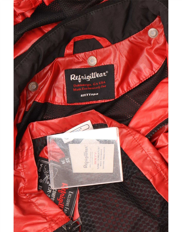 Refrigiwear Chaqueta impermeable con capucha para mujer IT 38 XS Poliéster rojo
