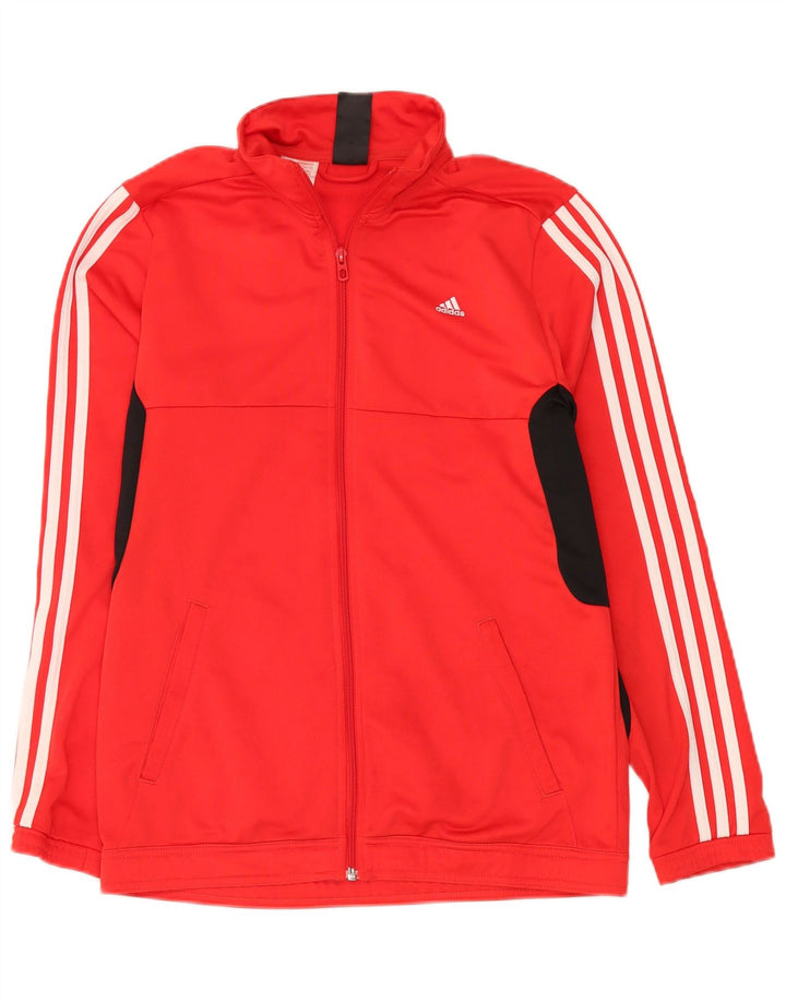 ADIDAS Hombre Chándal Top Chaqueta Pequeña Rojo Colorblock Poliéster
