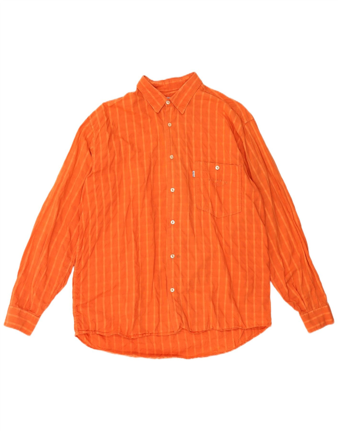 Camisa Levi's Hombre XL Algodón Cuadros Naranja