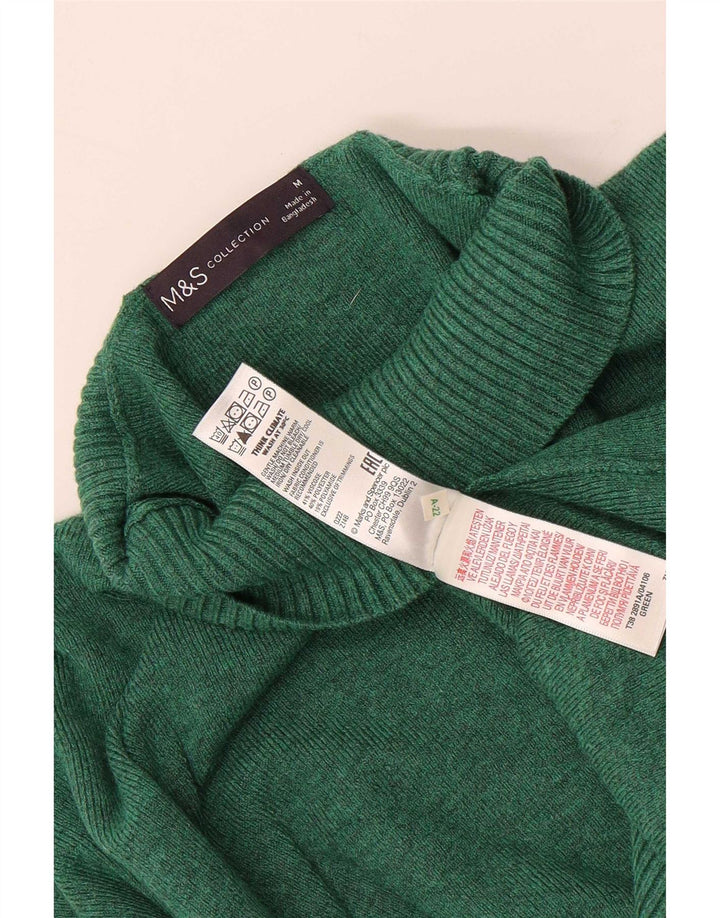 Marks & Spencer - Jersey con cuello alto para mujer, talla 40, color verde medio