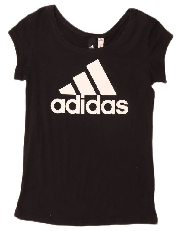 Adidas Camiseta gráfica para mujer Top UK 4/6 XS Algodón negro