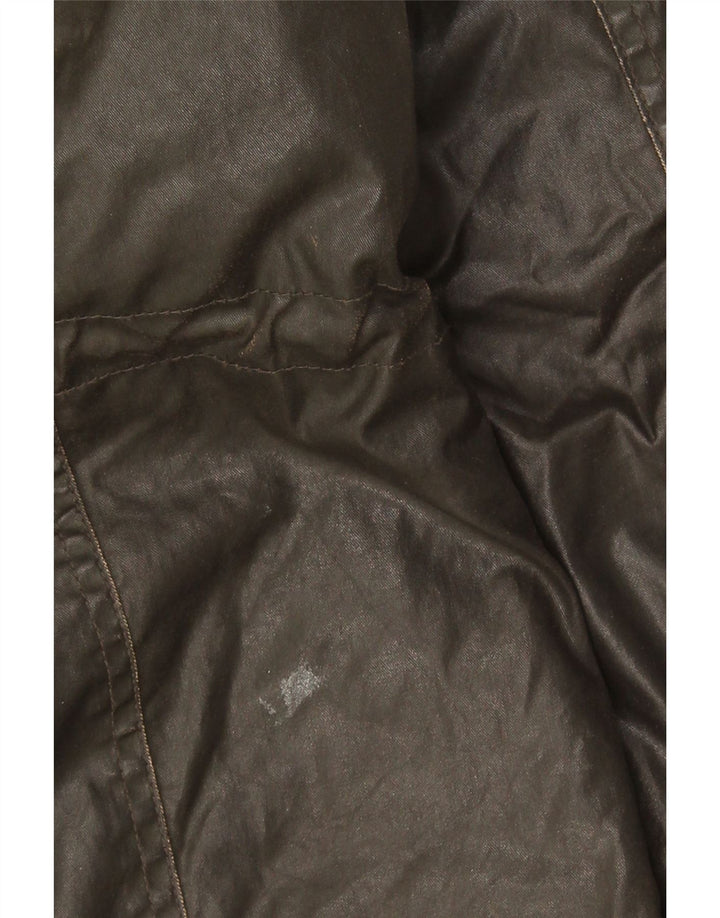 Marks & Spencer Chaqueta de algodón encerado con capucha para mujer UK 8 Small Khaki